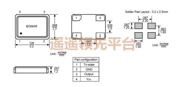 B1350-AEBS3T-32.768kHz,bomar时钟振荡器,B1350有源音叉k1体育 B1350-AEBS3T-32.768kHz,bomar时钟振荡器,B1350有源音叉k1体育